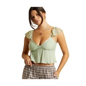 PacSun Beverly & Beck Sage Green Coquette Cropped Summer Top Size Large